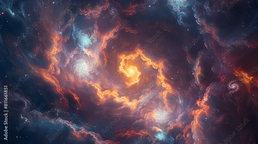 Stunning Cosmic Nebula Explosion in Vibrant Celestial Galaxy Landscape