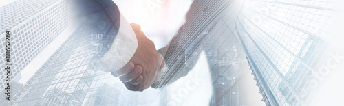 Φωτογραφία Businessmen making handshake with partner, greeting, dealing, merger and acquisi