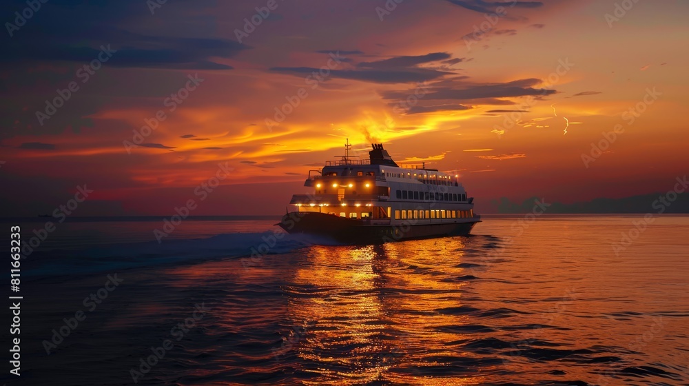 Fototapeta premium passenger ferry on the high seas