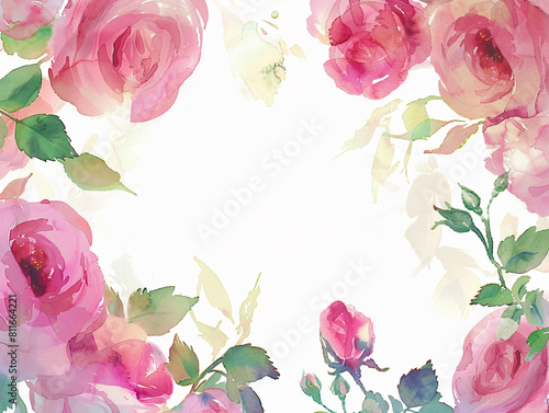 ピンクの薔薇のフレーム