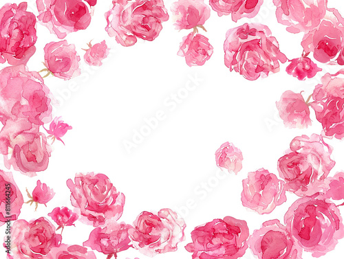 ピンクの薔薇のフレーム