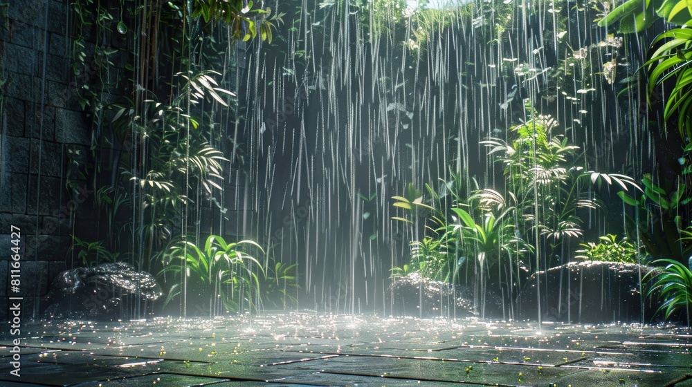 Rainwater pools during intense rainfall Rainwater pools during intense rainfall