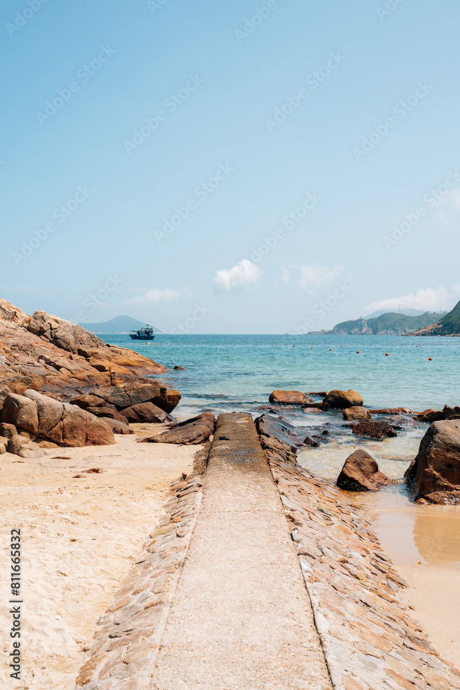 Shek O beach seascape in Hong Kong
