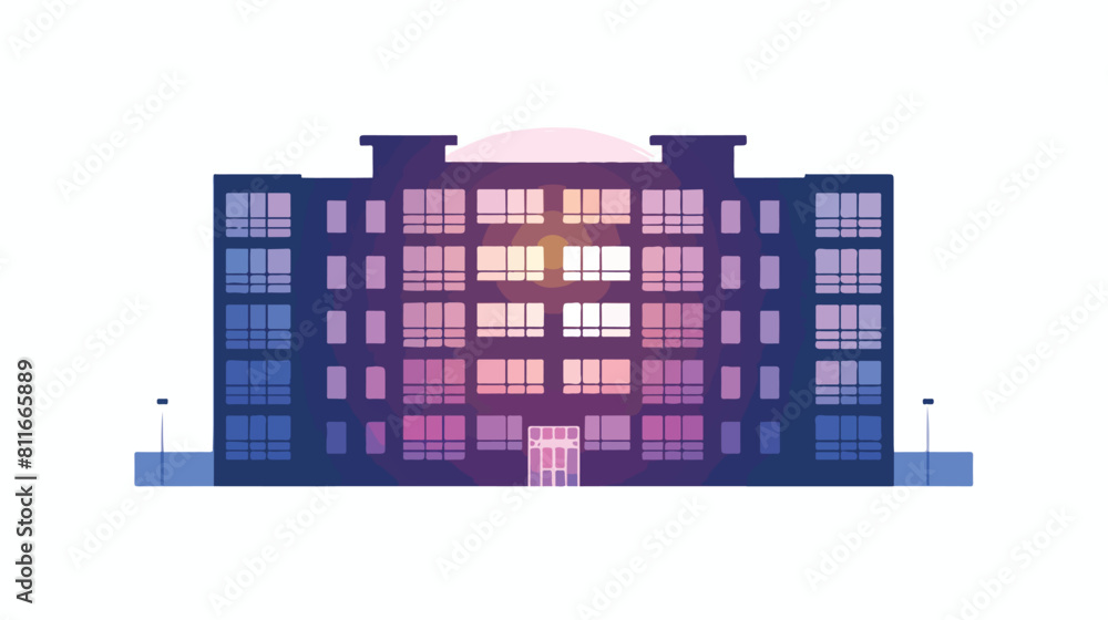 Apartment building icon gradient color silhouette frog