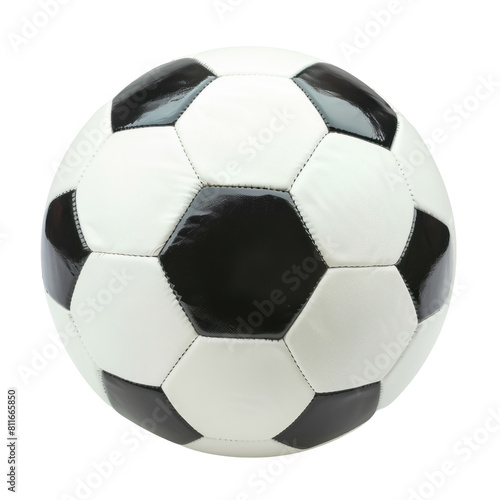 A white and black soccer ball isolated on white background or transparent background