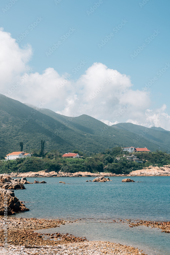 Shek O village Tai Tau Chau seascape in Hong Kong