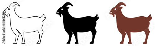 Goat Silhouette icon vector. Goat silhouette for icon  symbol or sign. Goat icon for farm  livestock  Chinese new year or Ramadhan