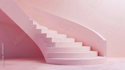Minimal stairway scene for product placement stage