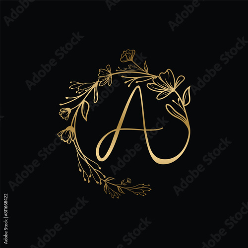 Letter A decoration logo design vector,editable eps 10