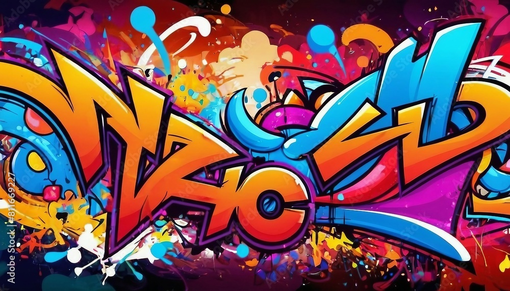 Abstract graffiti art background with vibrant colors and street art motifs. Abstract graffiti art background with vibrant colors and street art motifs.