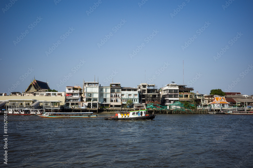 View of the port country river elevation side view culture Thailand background horizon