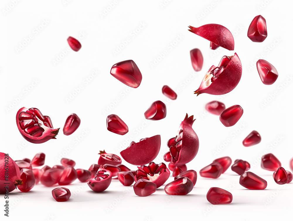 Red pomegranate isolated on white Red pomegranate isolated on white