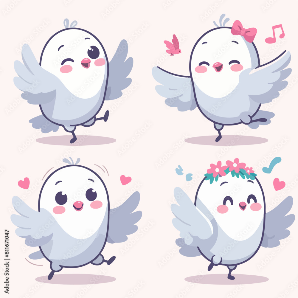 vector collection of cute cartoon animals dancing