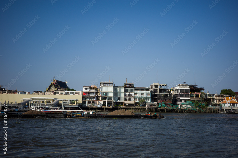 View of the port country river elevation side view culture Thailand background horizon View of the port country river elevation side view culture Thailand background horizon