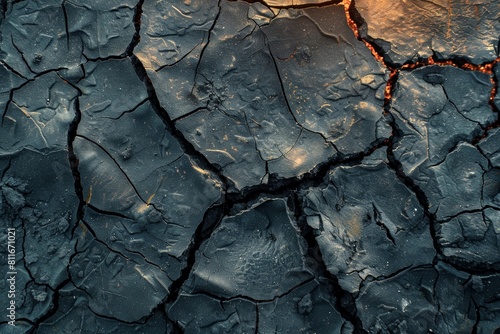 Close Up of Cracked desert Surface. Generative AI