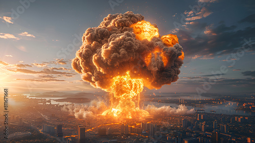 Nuclear Explosion on Transparent Background PNG, Nuclear weapon Nuclear bomb explosion over sunset with clouds Atomic bomb atomic war 