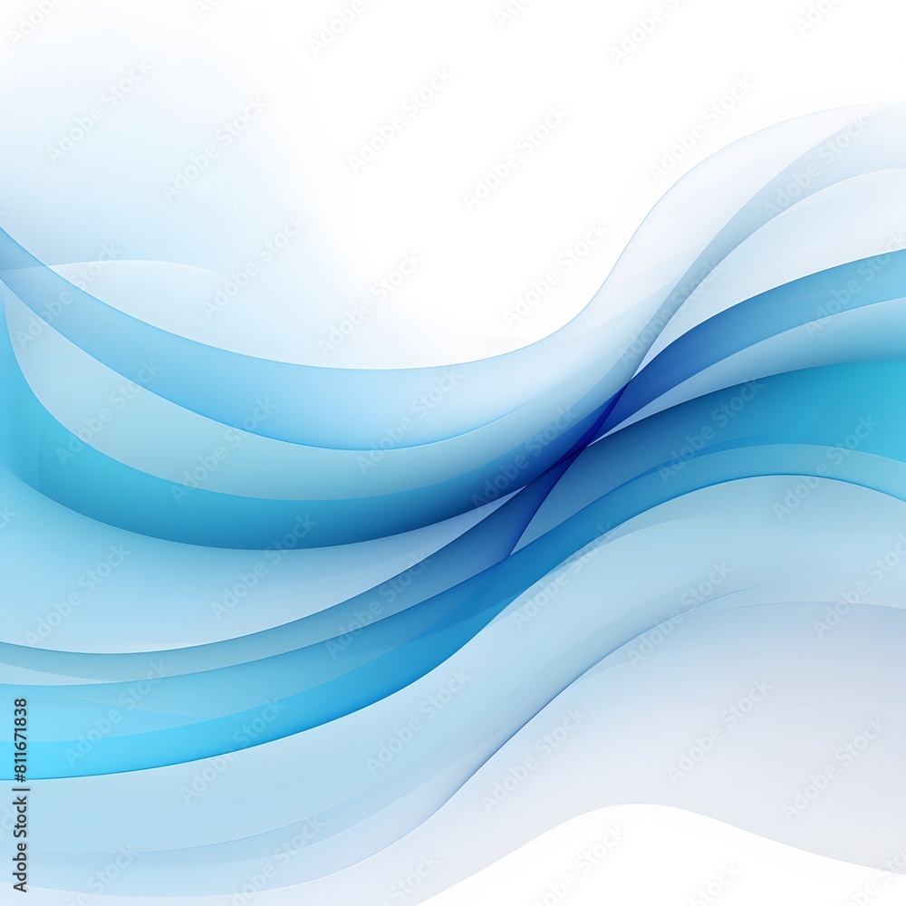 Abstract blue waves background on white background. Generative AI. Abstract blue waves background on white background. Generative AI.