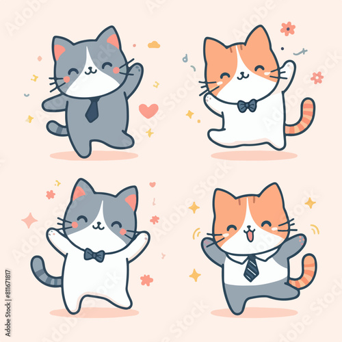 vector collection of cute cartoon animals dancing