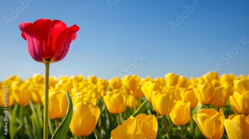 vibrant tulips in a field