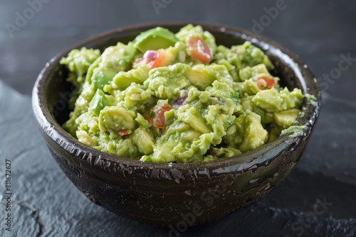 Delicious homemade guacamole in a bowl