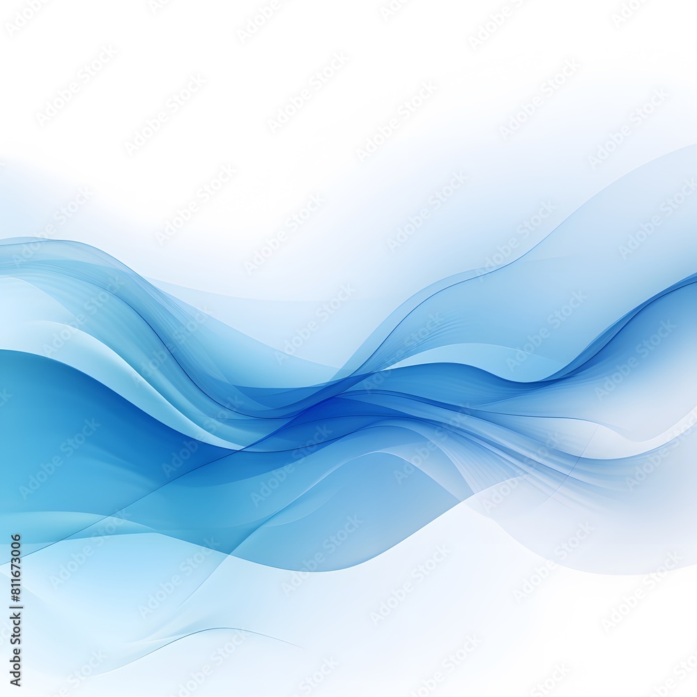 Abstract blue waves background on white background. Generative AI. Abstract blue waves background on white background. Generative AI.