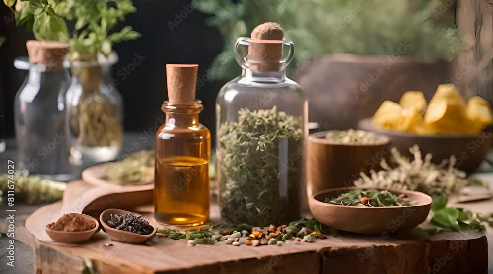 Culinary Herbs in Glass Bottles Culinary Herbs in Glass Bottles