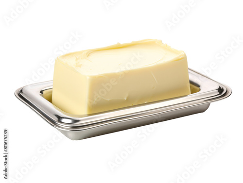 a butter in a metal dish photo