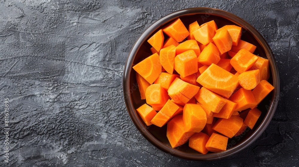 Freshly chopped carrots in a bowl Freshly chopped carrots in a bowl