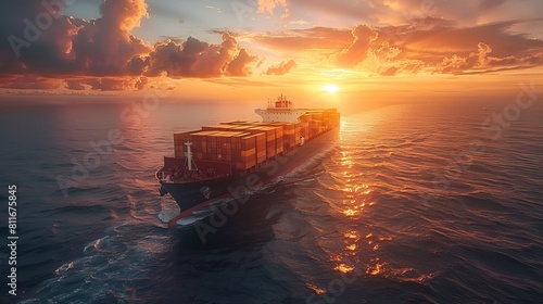 ship loded containers on the sea  photo