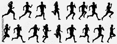 set of runner silhouette collection. 