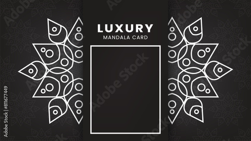 Luxury mandala background card with empty space for text. mandala for print, card, poster, cover, flyer (ID: 811677449)
