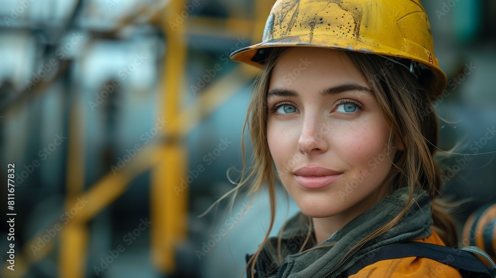 woman dressed as an oil worker woman dressed as an oil worker
