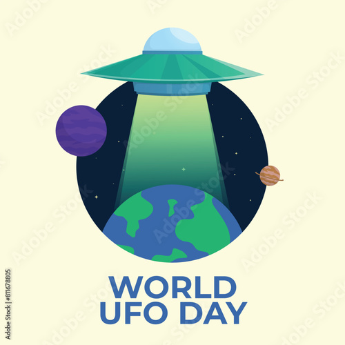 vector graphic of World UFO Day ideal for World UFO Day celebration.