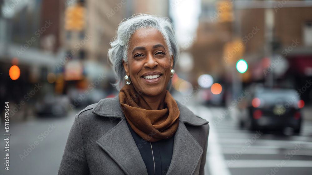 Confident and Accomplished, Smiling Businesswoman with White Hair Confident and Accomplished, Smiling Businesswoman with White Hair