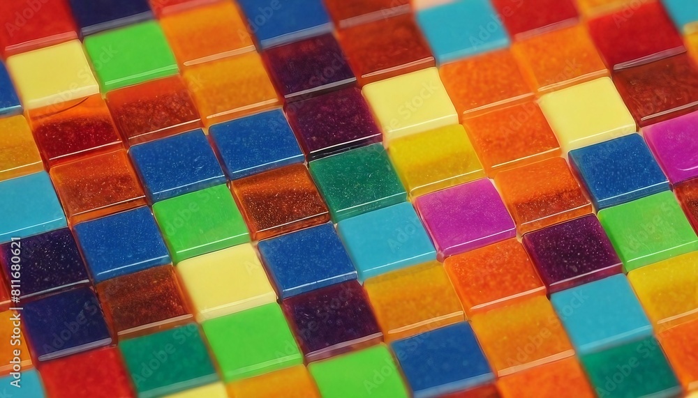 Abstract geometric mosaic background with colorful tiles arranged in a pattern.
Abstract geometric mosaic background with colorful tiles arranged in a pattern.