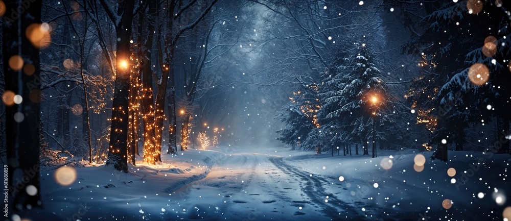 Enchanting Winter Forest Scene with Beautiful Snow Covered Trees. Midwinter Wallpaper. Enchanting Winter Forest Scene with Beautiful Snow Covered Trees. Midwinter Wallpaper.