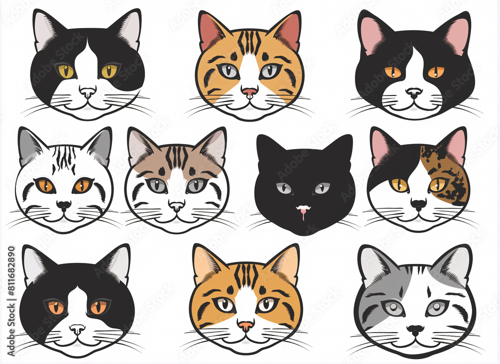 illustration of cats head on a white background