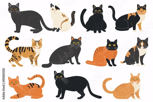 illustration of cats on a white background