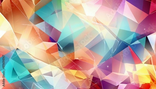 Abstract crystalline structure background with geometric formations and translucent textures. 