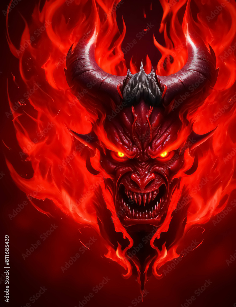 Devil, satan, demon, evil, lucifer, monster in hell and rage, super furious, super scary villain character Devil, satan, demon, evil, lucifer, monster in hell and rage, super furious, super scary villain character