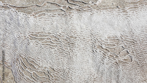 Textured White Salt Flats Close-up View