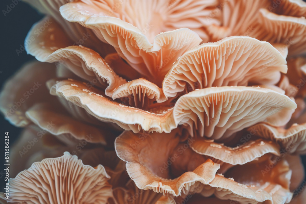 A close up of a large mushroom with a brownish color A close up of a large mushroom with a brownish color