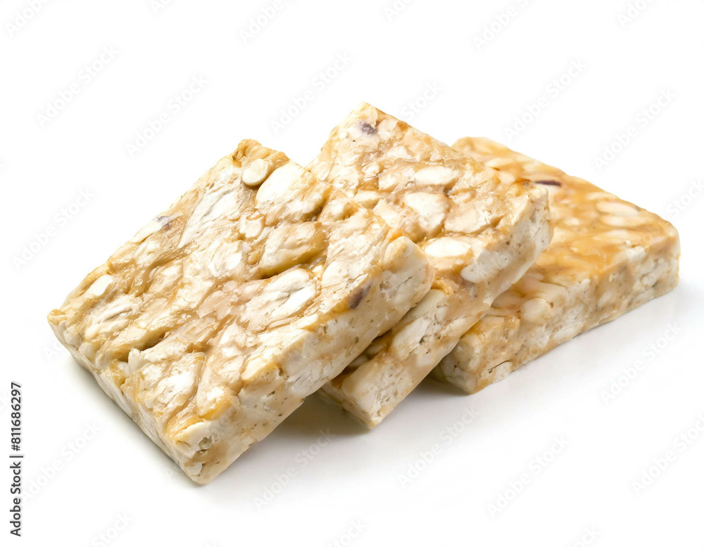 Tempeh isoliert auf weißen Hintergrund, Freisteller Tempeh isoliert auf weißen Hintergrund, Freisteller