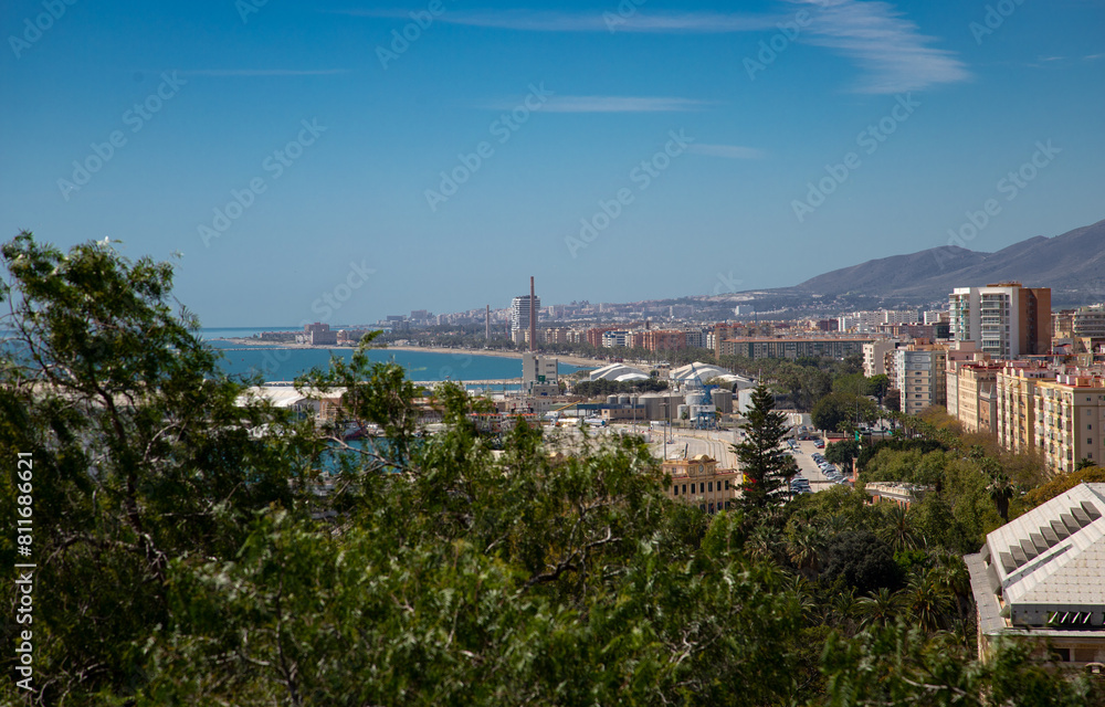 Panoramic view of Malaga, Andalusia, Spain	