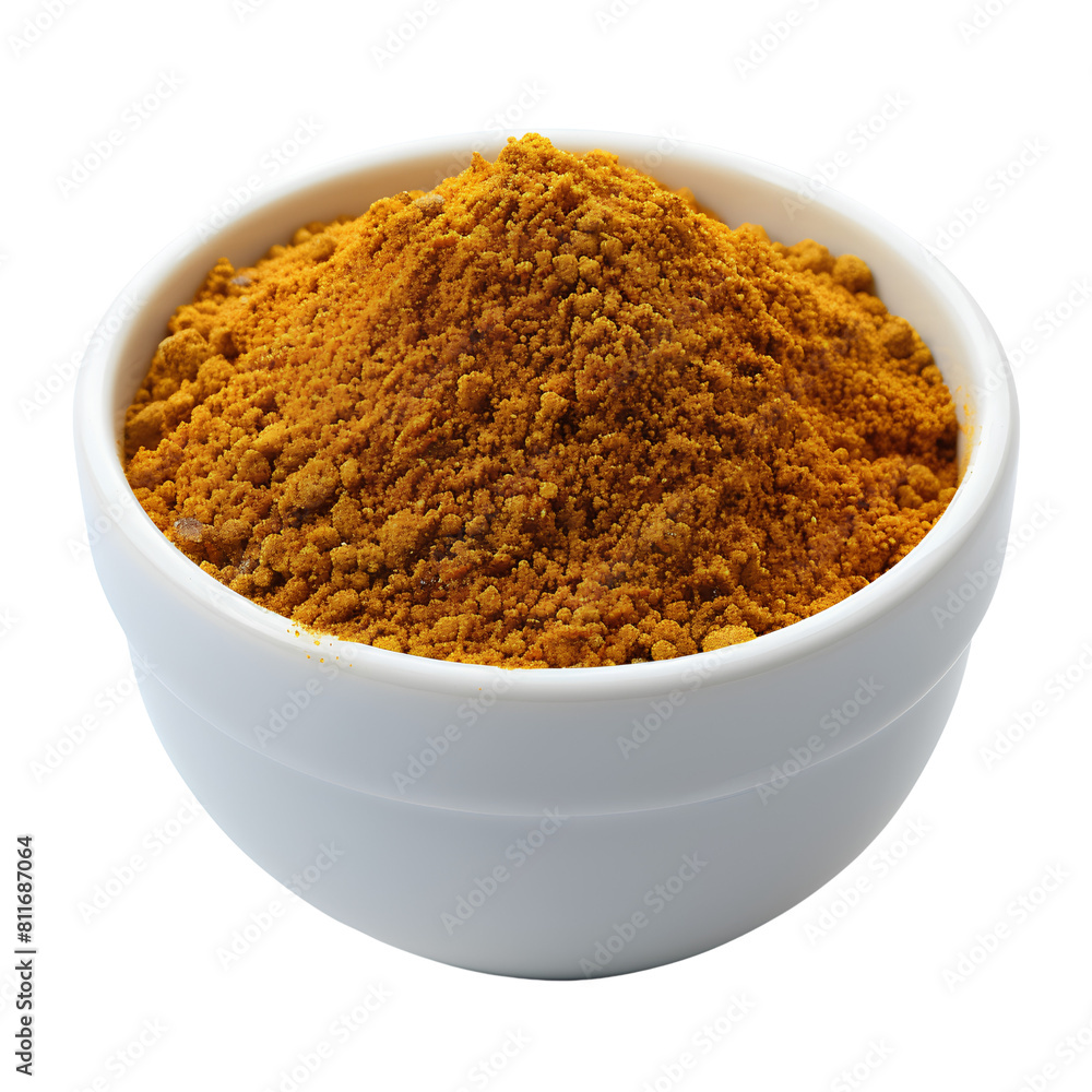 a bowl of Curry Powder isolated, transparent background, white background, no background a bowl of Curry Powder isolated, transparent background, white background, no background