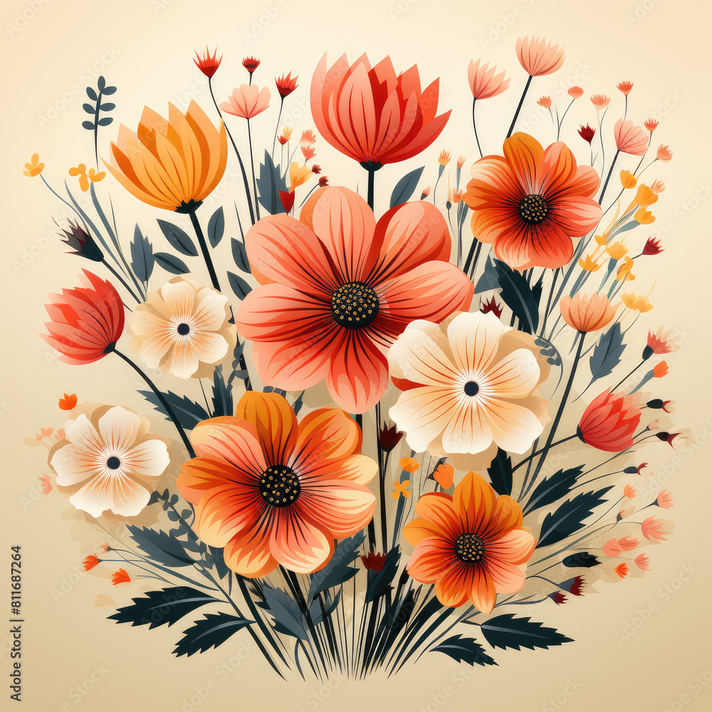 background with colorful flowers 