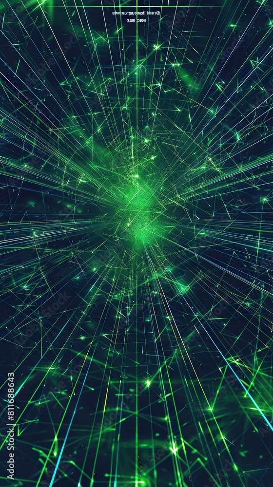 A vertical backdrop of neon green and electric blue lines forming a dynamic plexus on a dark canvas, designed with a clear text area at the top for engaging headlines A vertical backdrop of neon green and electric blue lines forming a dynamic plexus on a dark canvas, designed with a clear text area at the top for engaging headlines