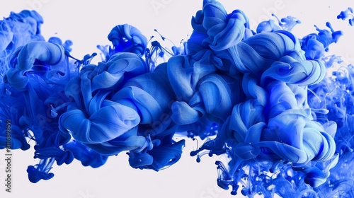 A dynamic visual of a deep blue ink splash, captured with highspeed photography, against a neutral background, designed to highlight ad content and draw attention © reels