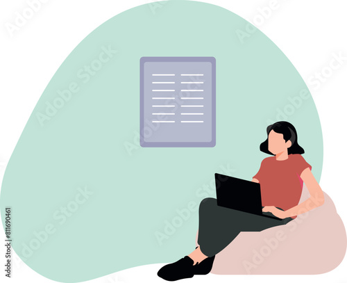 The girl is using a laptop.