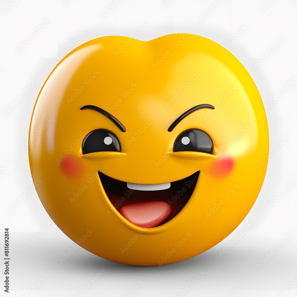 3D heart emoji with a funny face. Generative AI. 3D heart emoji with a funny face. Generative AI.
